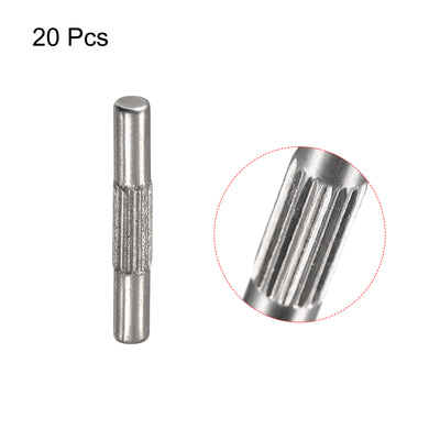 Harfington Uxcell 2x14mm 304 Stainless Steel Dowel Pins, 20Pcs Center Knurled Chamfered End Pin