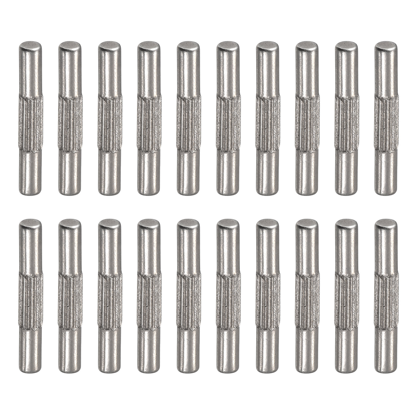 uxcell Uxcell 2x14mm 304 Stainless Steel Dowel Pins, 20Pcs Center Knurled Chamfered End Pin