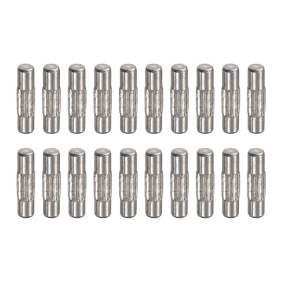 uxcell Uxcell 3x12mm 304 Stainless Steel Dowel Pins, 20Pcs Center Knurled Chamfered End Pin