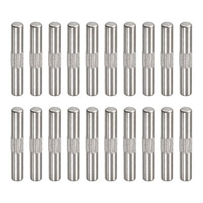 uxcell Uxcell 4x25mm 304 Stainless Steel Dowel Pins, 20Pcs Center Knurled Chamfered End Pin