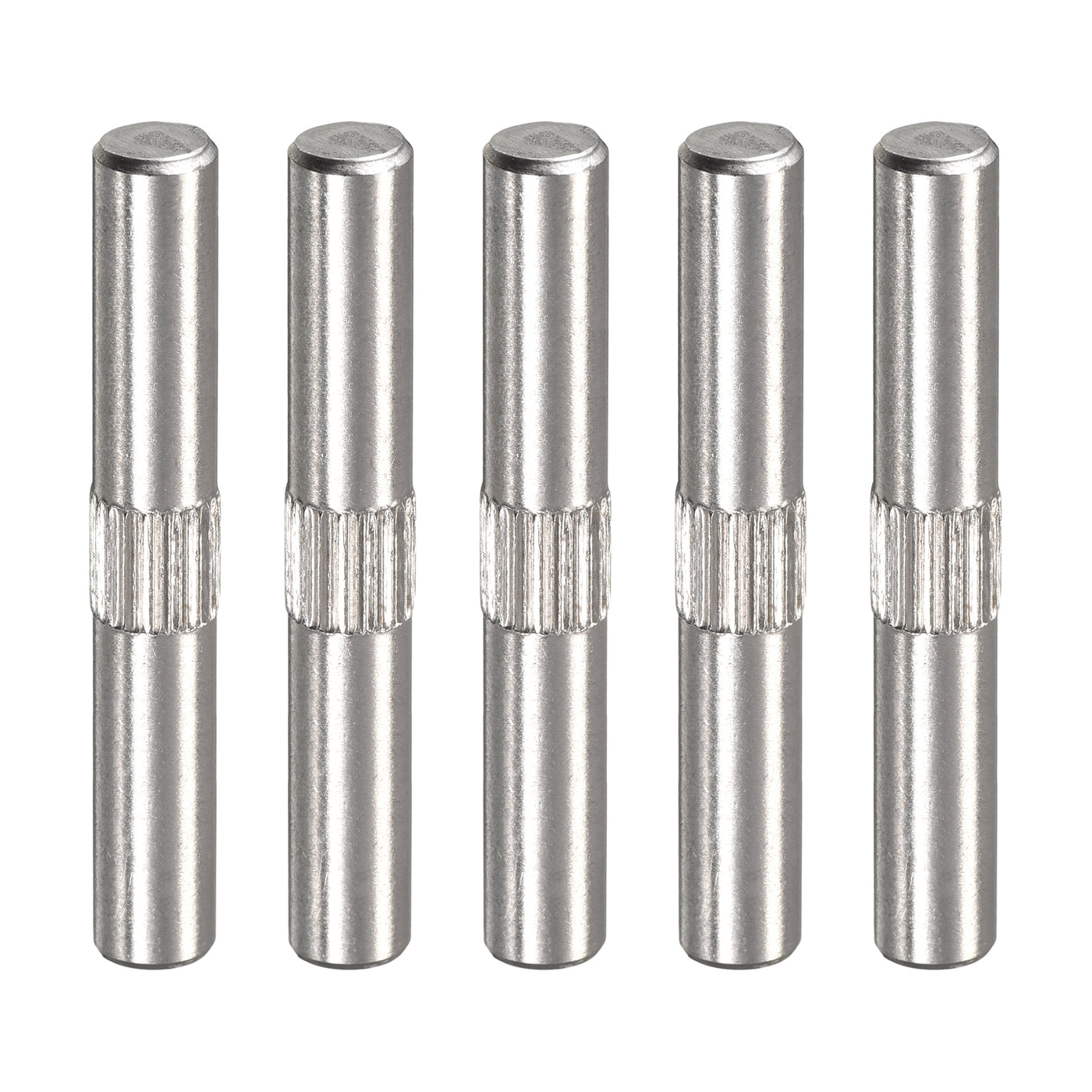 uxcell Uxcell 5x35mm 304 Stainless Steel Dowel Pins, 5Pcs Center Knurled Chamfered End Pin