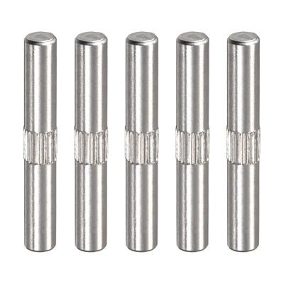 uxcell Uxcell 5x35mm 304 Stainless Steel Dowel Pins, 5Pcs Center Knurled Chamfered End Pin