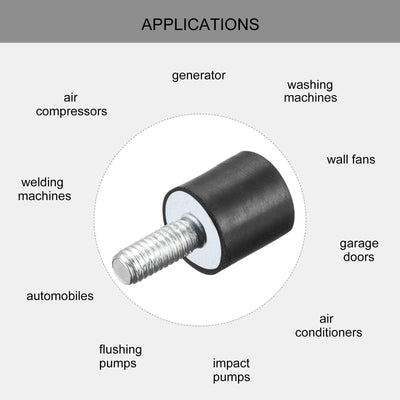 Harfington Uxcell Rubber Mount 3pcs M4 Male/Female Vibration Isolator Shock Absorber D10mmxH10mm