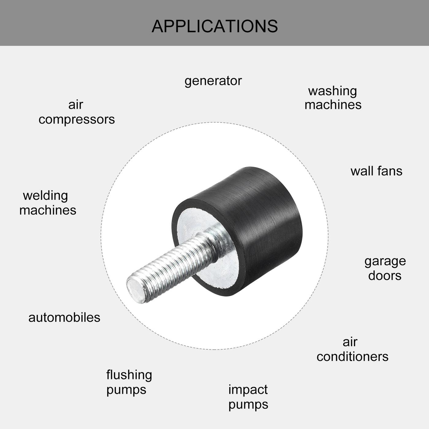 uxcell Uxcell Rubber Mount 6pcs M8 Male/Female Vibration Isolator Shock Absorber D25mmxH20mm