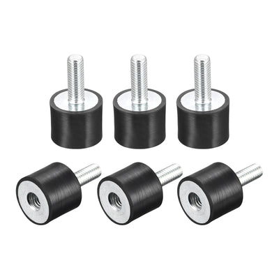 uxcell Uxcell Rubber Mount 6pcs M8 Male/Female Vibration Isolator Shock Absorber D25mmxH20mm