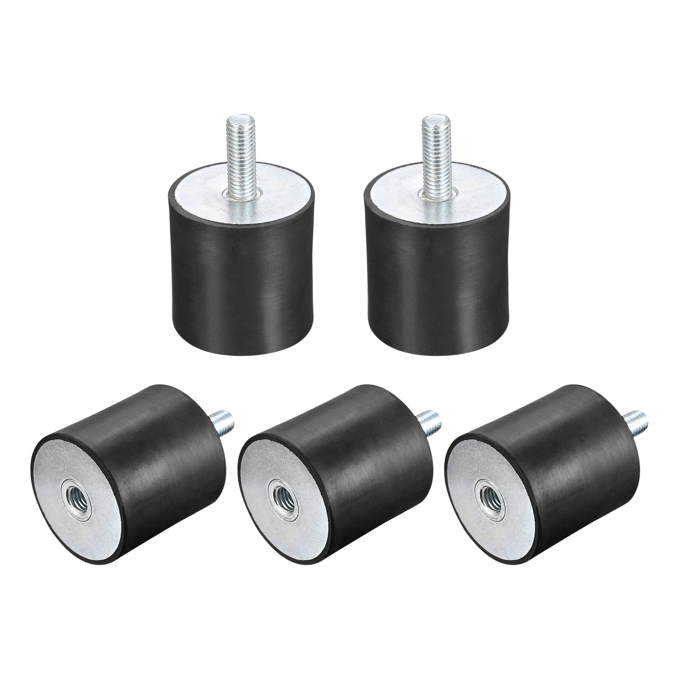 uxcell Uxcell Rubber Mount 5pcs M10 Male/Female Vibration Isolator Shock Absorber D50mmxH50mm