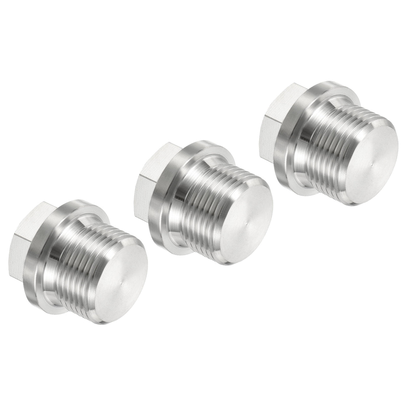 Harfington Male Plug, Waterproof Dustproof Stainless Steel Thread Hex Head Socket Solid Pipe Fitting