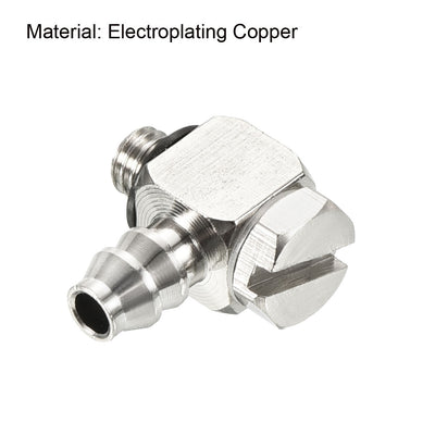 Harfington 2.6mm Barbed M3x0.5 Male Thread Hose Pipe Fitting Elbow Electroplated Copper