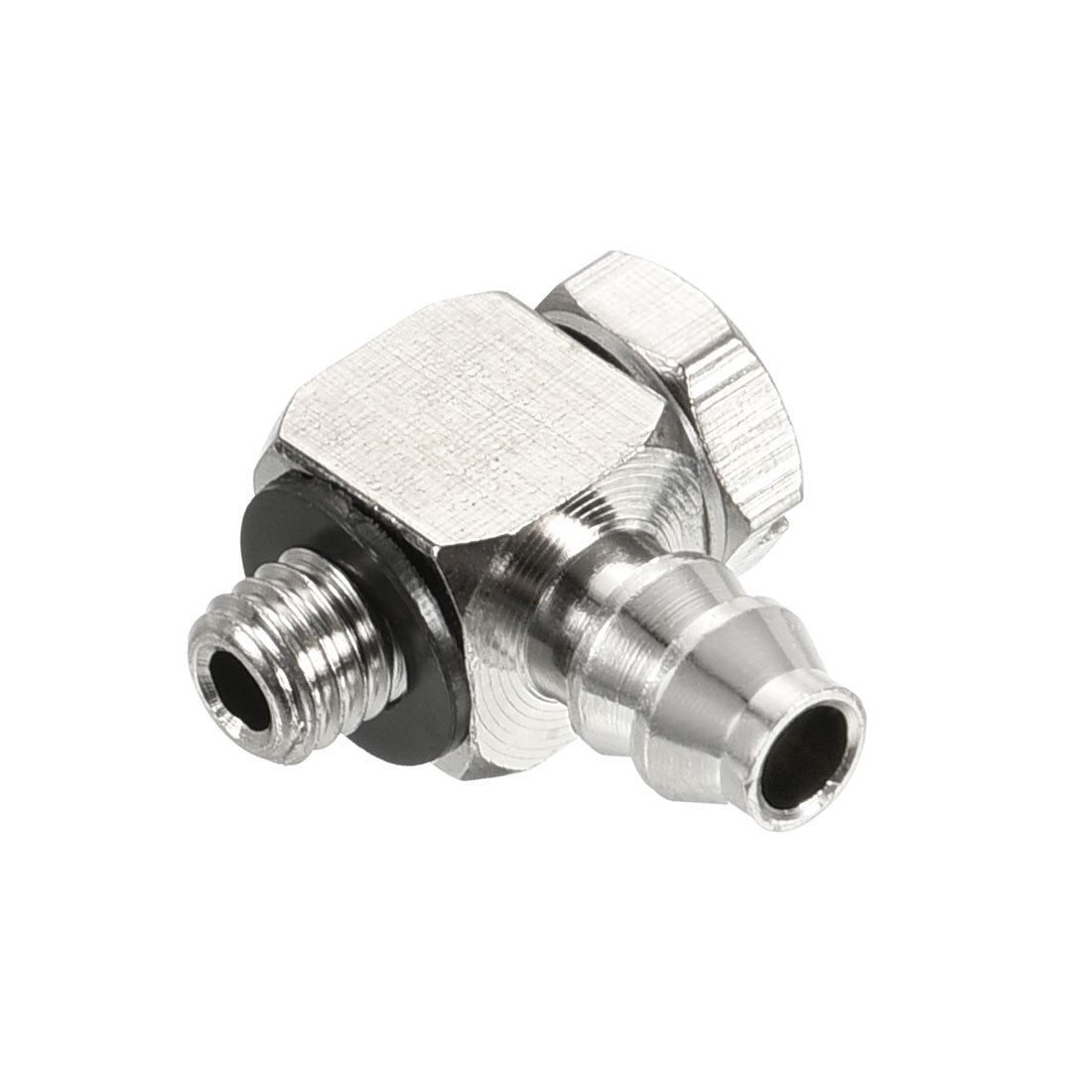 Harfington 2.6mm Barbed M3x0.5 Male Thread Hose Pipe Fitting Elbow Electroplated Copper