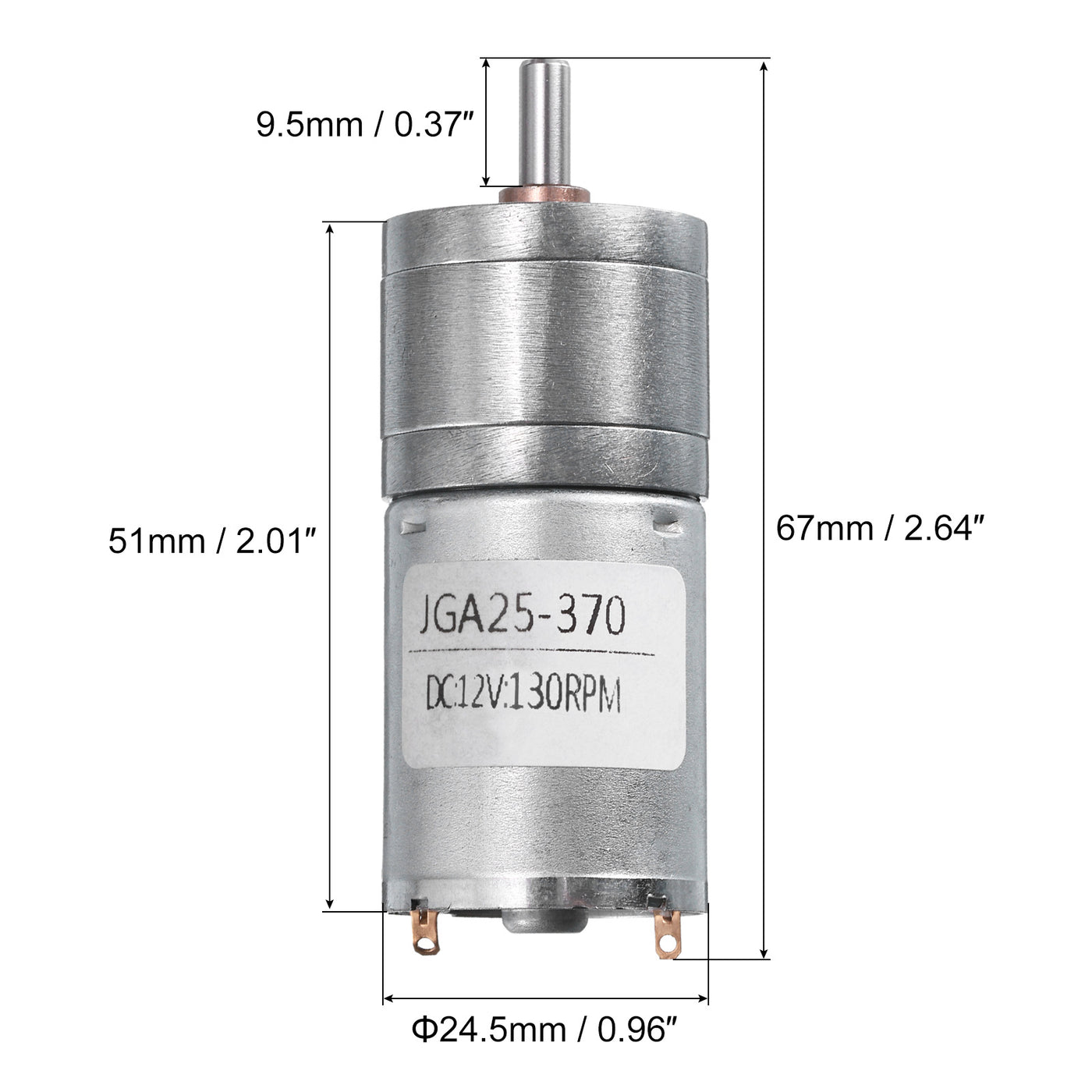 Harfington Micro Speed Reduction Gear Box Motor DC12V 130RPM Geared Motor for 370 Motor