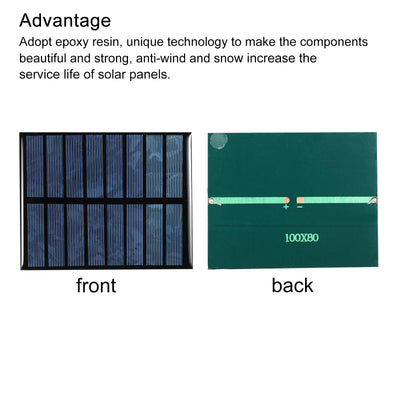 Harfington Mini Solar Panel Cell 4V 200mA 0.8W 100mm x 80mm for DIY Electric Pack of 2