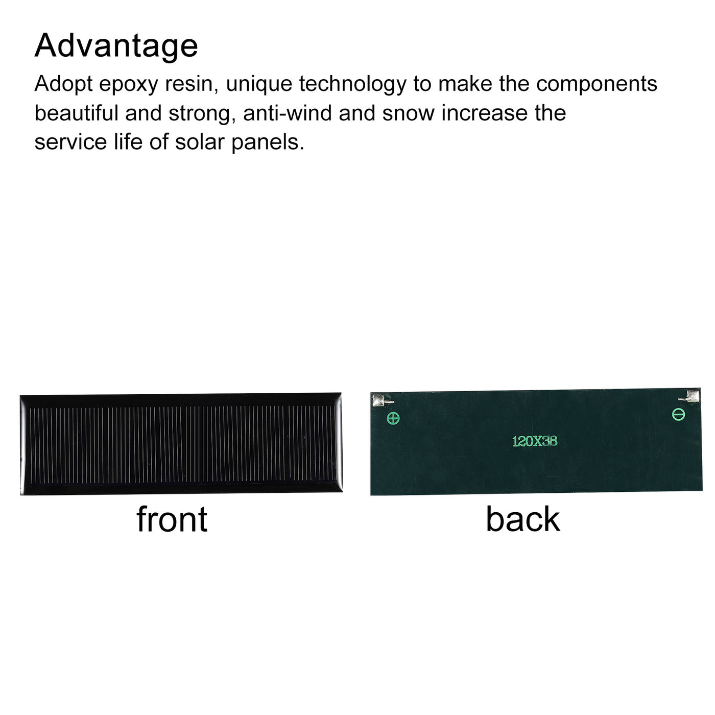 Harfington Mini Solar Panel Cell 6V 105mA 0.5775W 120mm x 38mm for DIY Project Pack of 5