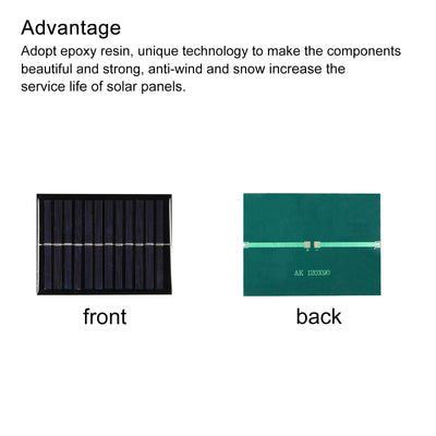 Harfington Mini Solar Panel Cell 6V 220mA 1.32W 120mm x 90mm for DIY Project Pack of 2