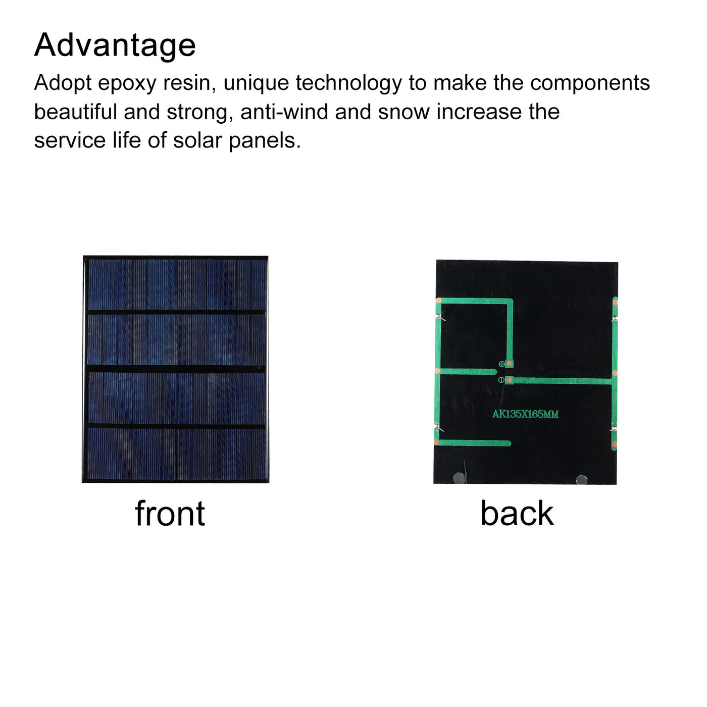 Harfington Mini Solar Panel Cell 6V 550mA 3.3W 165mm x 133mm for DIY Project Pack of 1