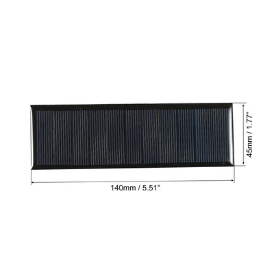 Harfington Mini Solar Panel Cell 5.5V 150mA 0.825W 140mm x 45mm for DIY Project Pack of 5