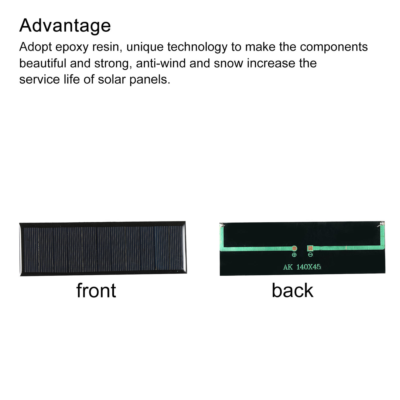 Harfington Mini Solar Panel Cell 5.5V 150mA 0.825W 140mm x 45mm for DIY Project Pack of 5