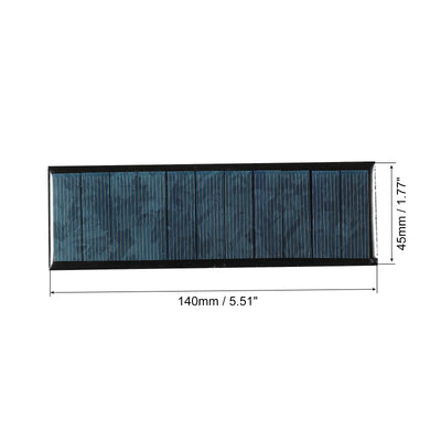 Harfington Mini Solar Panel Cell 5.5V 160mA 0.88W 140mm x 45mm for DIY Project Pack of 5