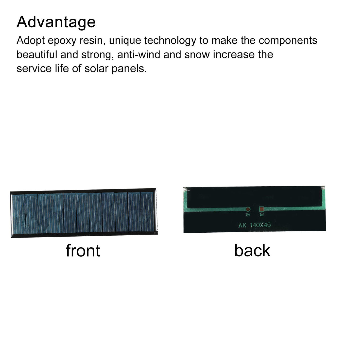 Harfington Mini Solar Panel Cell 5.5V 160mA 0.88W 140mm x 45mm for DIY Project Pack of 5