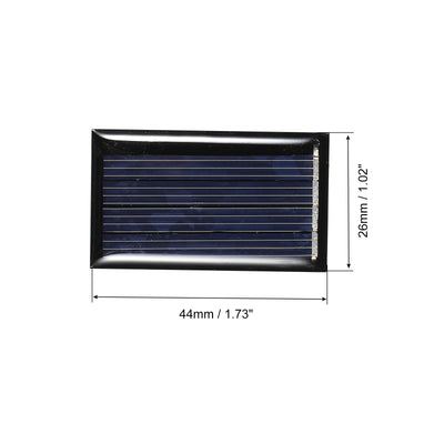 Harfington Mini Solar Panel Cell 2V 45mA 0.09W 44mm x 26mm for DIY Project Pack of 10