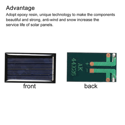 Harfington Mini Solar Panel Cell 2V 45mA 0.09W 44mm x 26mm for DIY Project Pack of 10