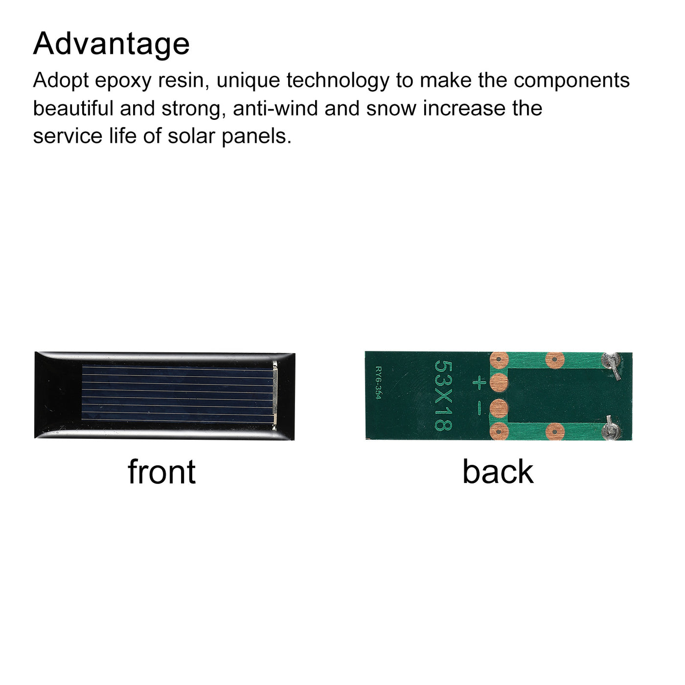 Harfington Mini Solar Panel Cell 0.5V 160mA 0.08W 53mm x 18mm for DIY Project Pack of 5