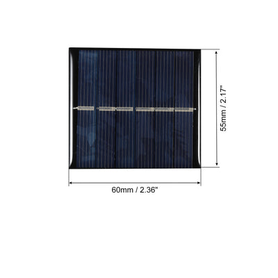 Harfington Mini Solar Panel Cell 3V 150mA 0.45W 60mm x 55mm for DIY Project Pack of 5