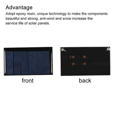 Harfington Mini Solar Panel Cell 3V 90mA 0.27W 62mm x 36mm for DIY Project Pack of 5