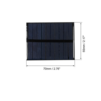 Harfington Mini Solar Panel Cell 5.5V 90mA 0.495W 70mm x 55mm for DIY Project Pack of 5