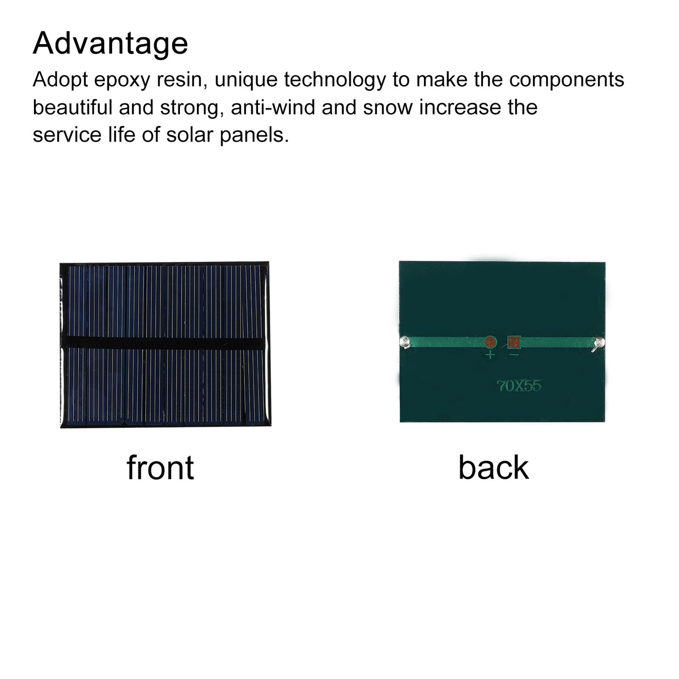 Harfington Mini Solar Panel Cell 5.5V 90mA 0.495W 70mm x 55mm for DIY Project Pack of 5