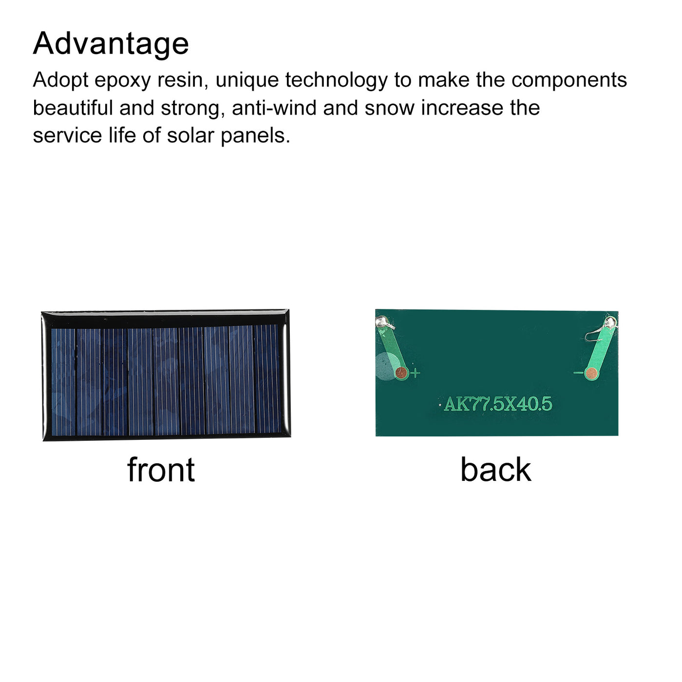 Harfington Mini Solar Panel Cell 4.5V 80mA 0.36W 77.5mm x 40.5mm for DIY Project Pack of 5