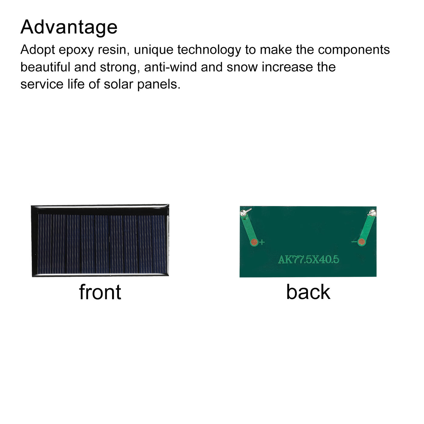 Harfington Mini Solar Panel Cell 4.5V 90mA 0.405W 77.5mmx40.5mm for DIY Project Pack of 10