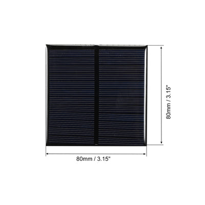 Harfington Mini Solar Panel Cell 6V 150mA 0.75W 80mm x 80mm for DIY Project Pack of 2