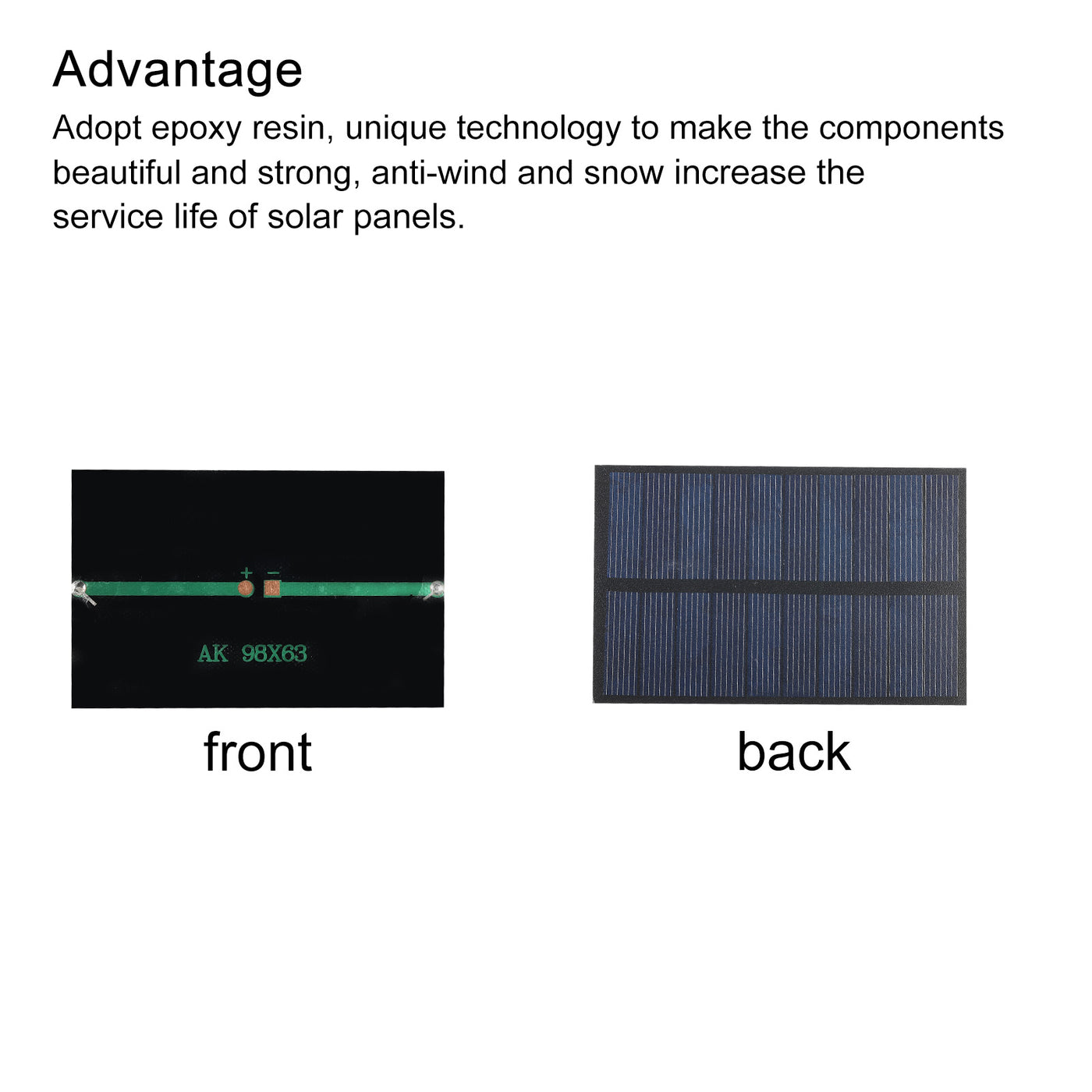 Harfington Mini Solar Panel Cell 5V 175mA 0.875W 98mm x 63mm for DIY Project Pack of 2