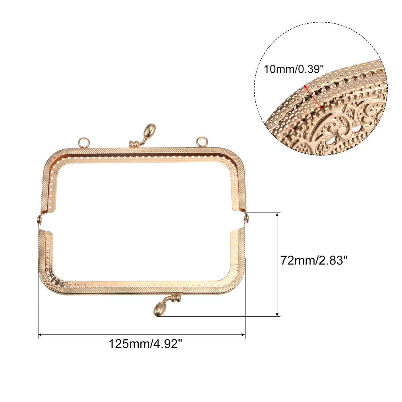 uxcell Uxcell Metal Purse Frames, 4.9" 2Pcs Kiss Lock Clasp Frame for Coin Purses DIY, Gold