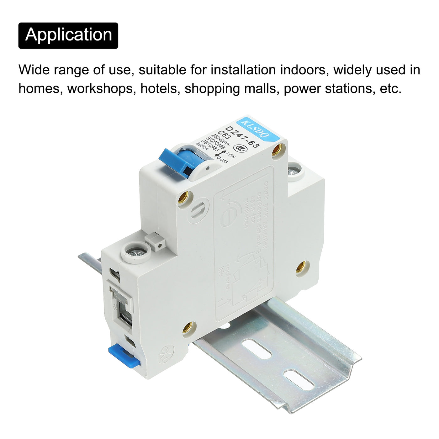 Harfington Leitungsschutzschalter Niederspannung AC 63A 230/400V 1 polig DIN DZ47-63 C63