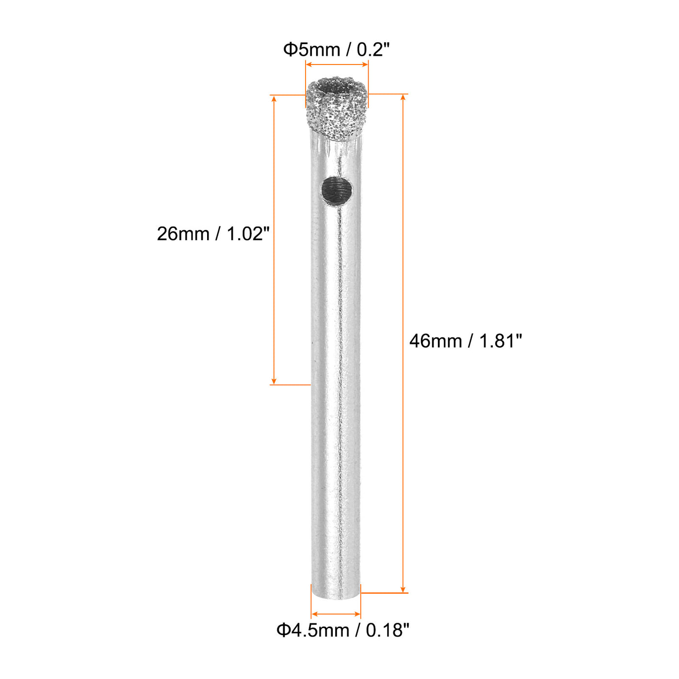 Harfington 5mm Serrated Hollow Core Diamond Drill Bits Hole Saw for Glass Tile Stone