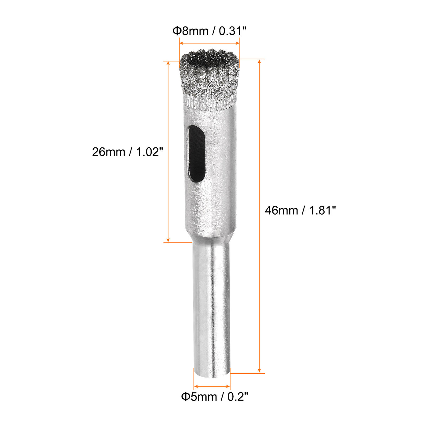 Harfington 8mm Serrated Hollow Core Diamond Drill Bits Hole Saw for Glass Tile Stone 2pcs