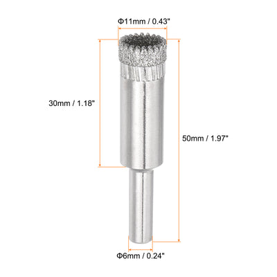 Harfington 2Stk Diamant Bohrer 11mm Gezahnte Lochsäge mit Hohlraum für Glas Keramik Steine