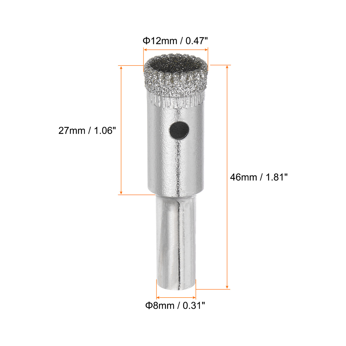 Harfington 1Stk Diamant Bohrer 12mm Gezahnte Lochsäge mit Hohlraum für Glas Keramik Steine