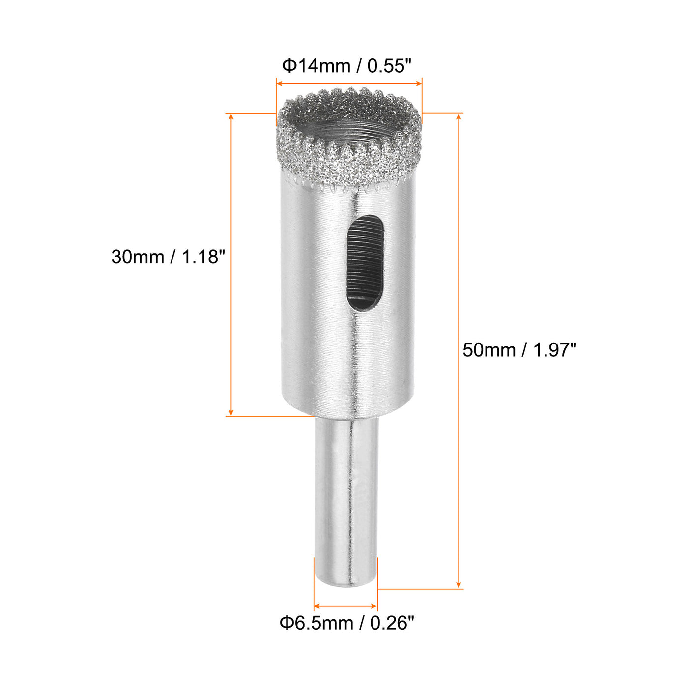 Harfington 14mm Serrated Hollow Core Diamond Drill Bits Hole Saw for Glass Tile Stone 2pcs