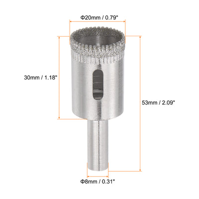 Harfington 20mm Serrated Hollow Core Diamond Drill Bits Hole Saw for Glass Tile Stone 2pcs