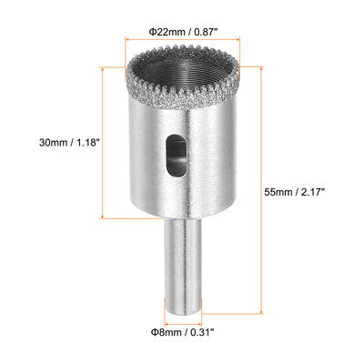 Harfington 1Stk Diamant Bohrer 22mm Gezahnte Lochsäge mit Hohlraum für Glas Keramik Steine