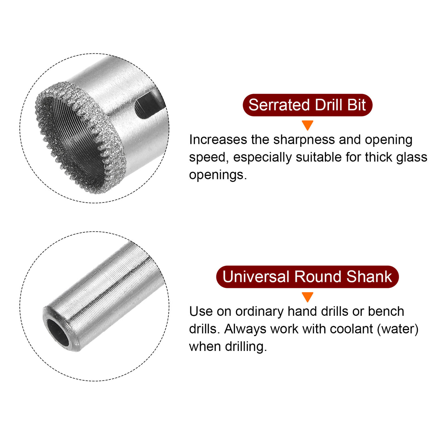 Harfington 1Stk Diamant Bohrer 22mm Gezahnte Lochsäge mit Hohlraum für Glas Keramik Steine