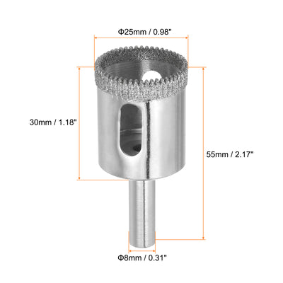 Harfington 1Stk Diamant Bohrer 25mm Gezahnte Lochsäge mit Hohlraum für Glas Keramik Steine