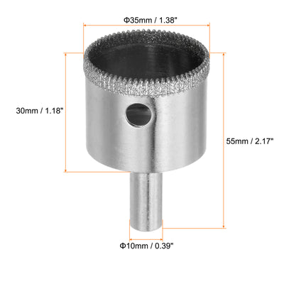 Harfington 35mm Serrated Hollow Core Diamond Drill Bits Hole Saw for Glass Tile Stone