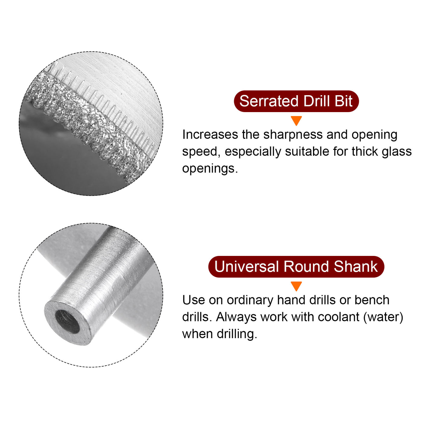 Harfington 85mm Serrated Hollow Core Diamond Drill Bits Hole Saw for Glass Tile Stone