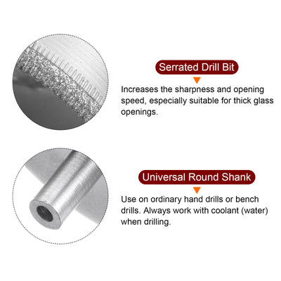 Harfington 85mm Serrated Hollow Core Diamond Drill Bits Hole Saw for Glass Tile Stone