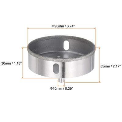 Harfington 1Stk Diamant Bohrer 95mm Gezahnte Lochsäge mit Hohlraum für Glas Keramik Steine