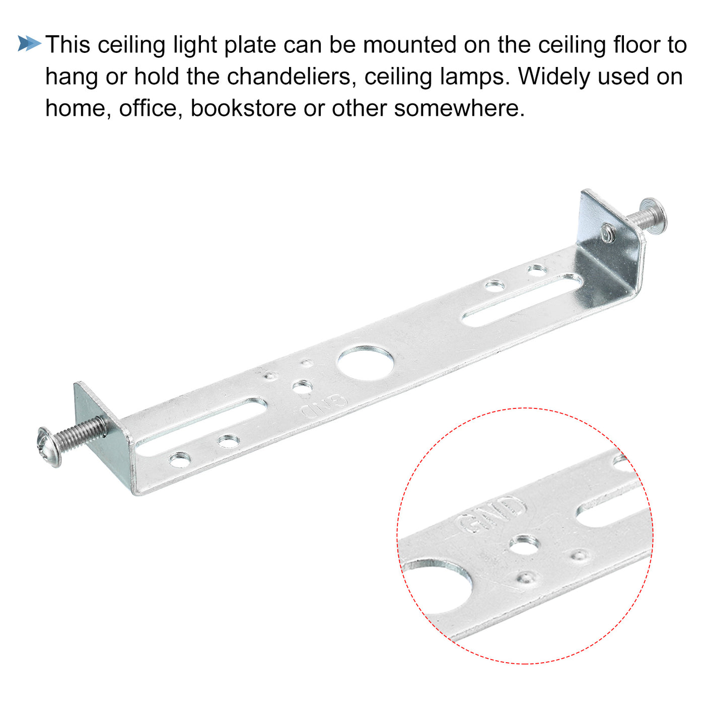 Harfington Ceiling Light Plate Kit 115x20x15mm Lighting Fixture Mounting Bracket for Home Office Chandelier, 2 Set