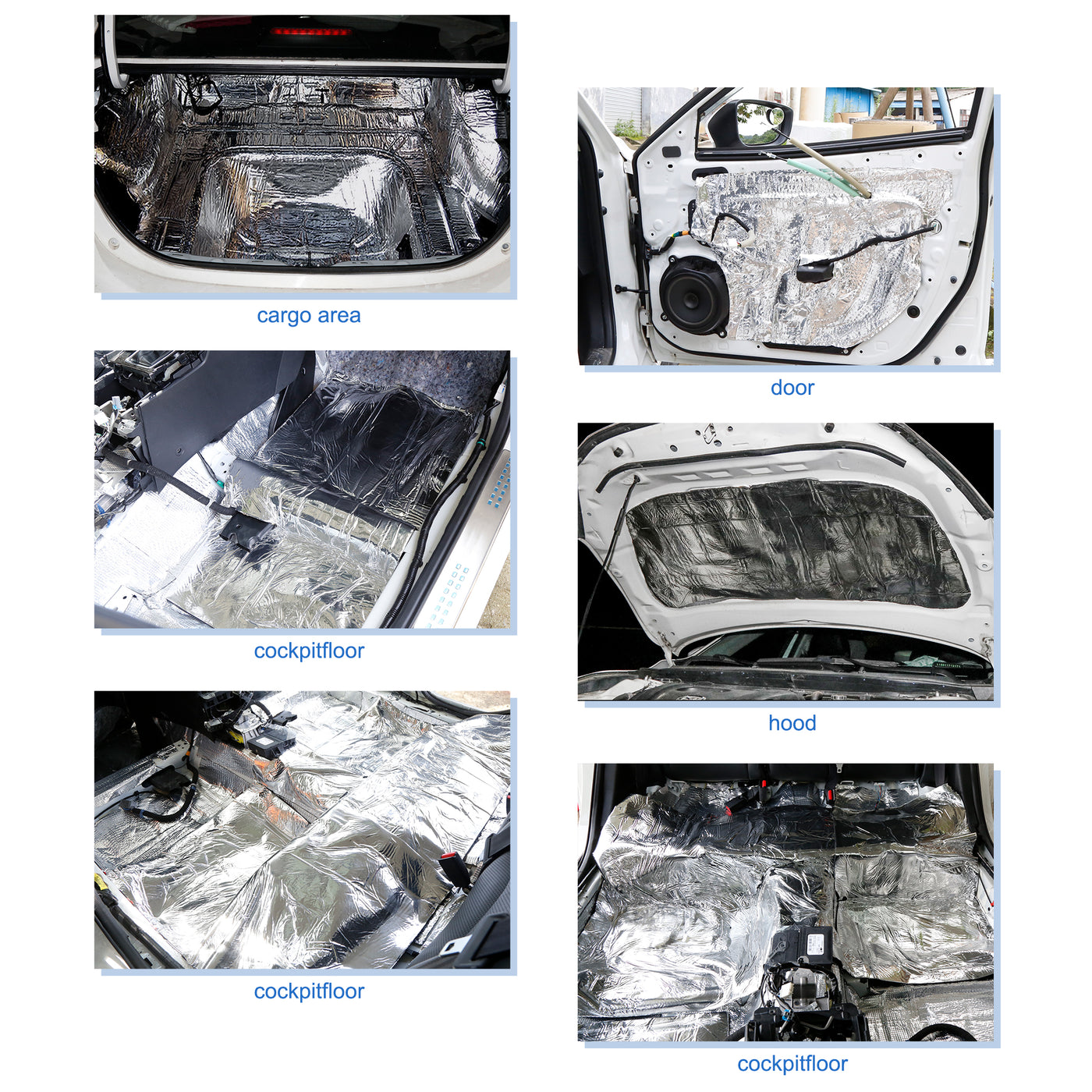 6mm 236mil Thick Aluminum Foil Muffler Cotton Car Auto Tailgate Sound  Insulation Deadener Soundproof Mat Pad 